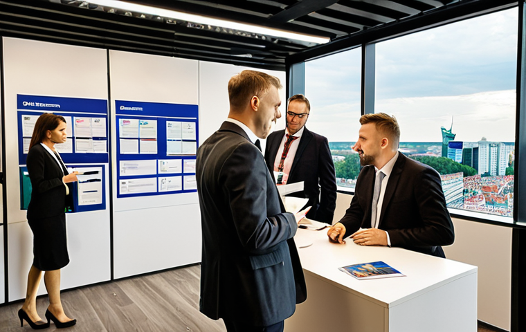 **Image Prompt:** A modern, glass-walled office in Warsaw, Poland. Lawyers are networking at an international legal conference, with business cards and brochures scattered on tables. Focus on the vibrant atmosphere and diversity of attendees. Depict professionals exchanging contact information and engaging in lively conversation. Consider the Polish legal landscape in the background.